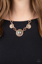 Load image into Gallery viewer, Cosmic Cosmos - Multi Rose Gold Iridescent Rhinestone Necklace Paparazzi Accessories