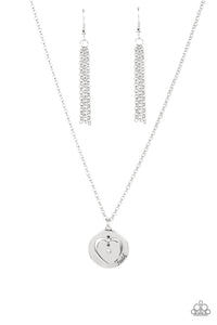 faith,Hearts,rhinestones,short necklace,white,Heart Full of Faith - White Rhinestone Heart Necklace