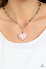 Load image into Gallery viewer, Everlasting Endearment - Pink Heart Necklace Paparazzi Accessories