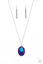 Load image into Gallery viewer, Celestial Essence - Blue Oil Spill Gem Necklace Paparazzi Accessories