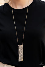 Load image into Gallery viewer, Stellar Crescendo Gold Rhinestone Necklace Paparazzi Accessories