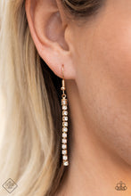 Load image into Gallery viewer, Stellar Crescendo Gold Rhinestone Necklace Paparazzi Accessories