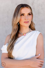 Load image into Gallery viewer, Heart In My Throat Orange Oil Spill Rhinestone Heart Choker Necklace Paparazzi Accessories