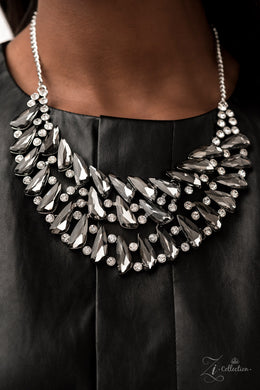 Perceptive Silver Rhinestone Zi Collection Neckace Paparazzi Accessories
