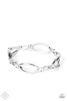 Interwoven Illusion White Rhinestone Hinge Bracelet Vivacious Bombshell Bling Jenny and James Davison