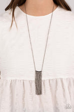 Load image into Gallery viewer, Stellar Crescendo - Black Gunmetal Rhinestone Necklace Paparazzi Accessories