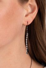 Load image into Gallery viewer, Stellar Crescendo - Black Gunmetal Rhinestone Necklace Paparazzi Accessories