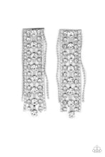 Load image into Gallery viewer, Starry Streamers - White Rhinestone Post Earrings Paparazzi Accessories