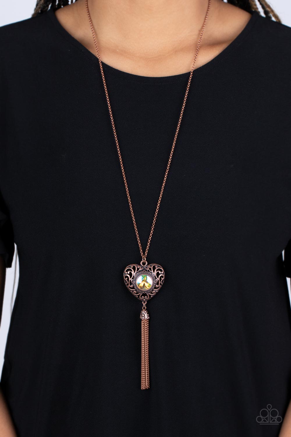 Prismatic Passion - Copper Heart Necklace Paparazzi Accessories