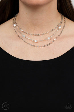 Offshore Oasis - White Pearl Choker Necklace Paparazzi Accessories