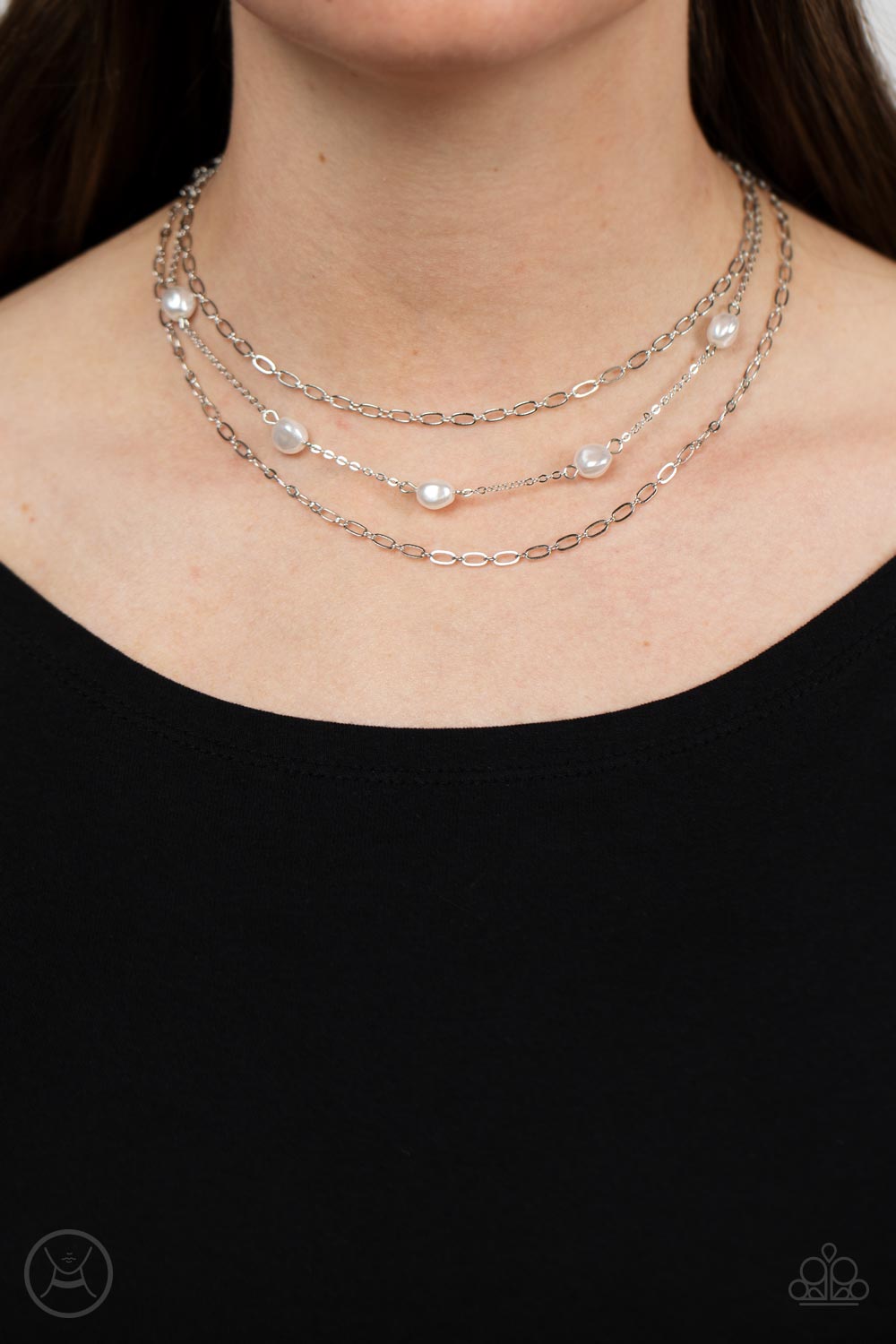 Offshore Oasis - White Pearl Choker Necklace Paparazzi Accessories