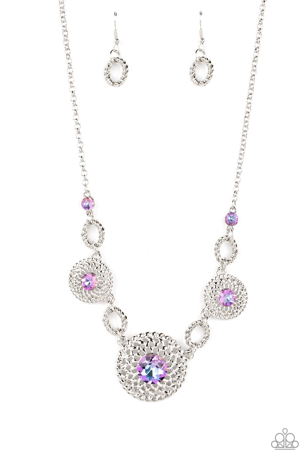 Cosmic Cosmos - Purple Oil Spill Rhinestone Necklace Paparazzi Accessories