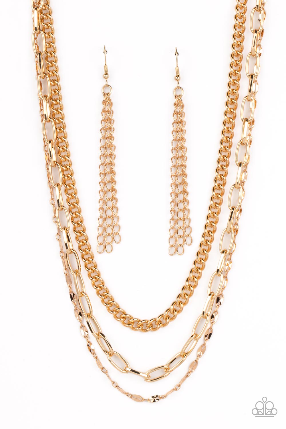 Galvanized Grit - Gold Necklace Paparazzi Accessories