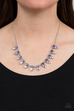 Load image into Gallery viewer, Razor-Sharp Refinement - Blue Rhinestone Necklace Paparazzi Accessories