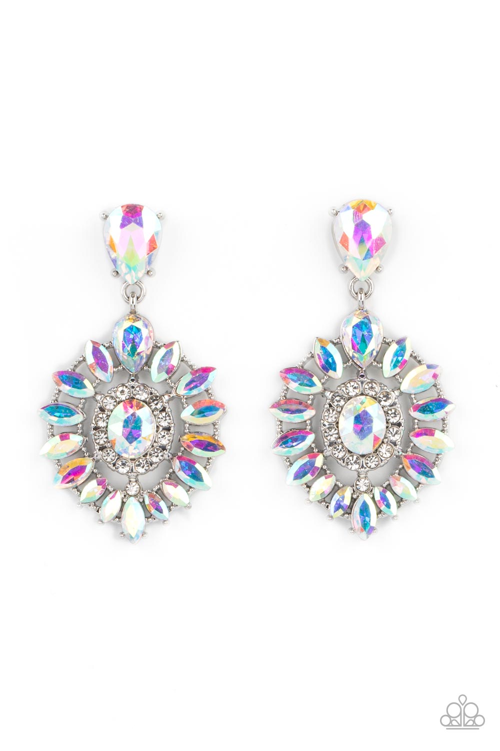My Good LUXE Charm - Multi Iridescent Rhinestone Post Earrings Paparazzi Accessories