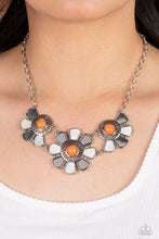Load image into Gallery viewer, Aquatic Garden - Orange Floral Necklace Paparazzi Accessories