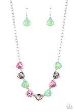 Load image into Gallery viewer, Dreamy Drama - Green Oil Spill Rhinestone Necklace Paparazzi Accessories