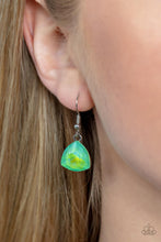 Load image into Gallery viewer, Dreamy Drama - Green Oil Spill Rhinestone Necklace Paparazzi Accessories