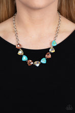 Load image into Gallery viewer, Dreamy Drama - Orange Oil Spill Rhinestone Necklace Paparazzi Accessories