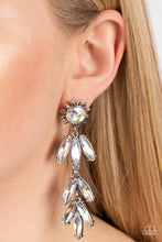 Load image into Gallery viewer, Space Age Sparkle - Yellow Iridescent Rhinestone Earrings Paparazzi Accessories