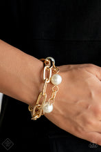 Load image into Gallery viewer, Nautical Mileage Gold Pearl Bracelet Paparazzi Accessories