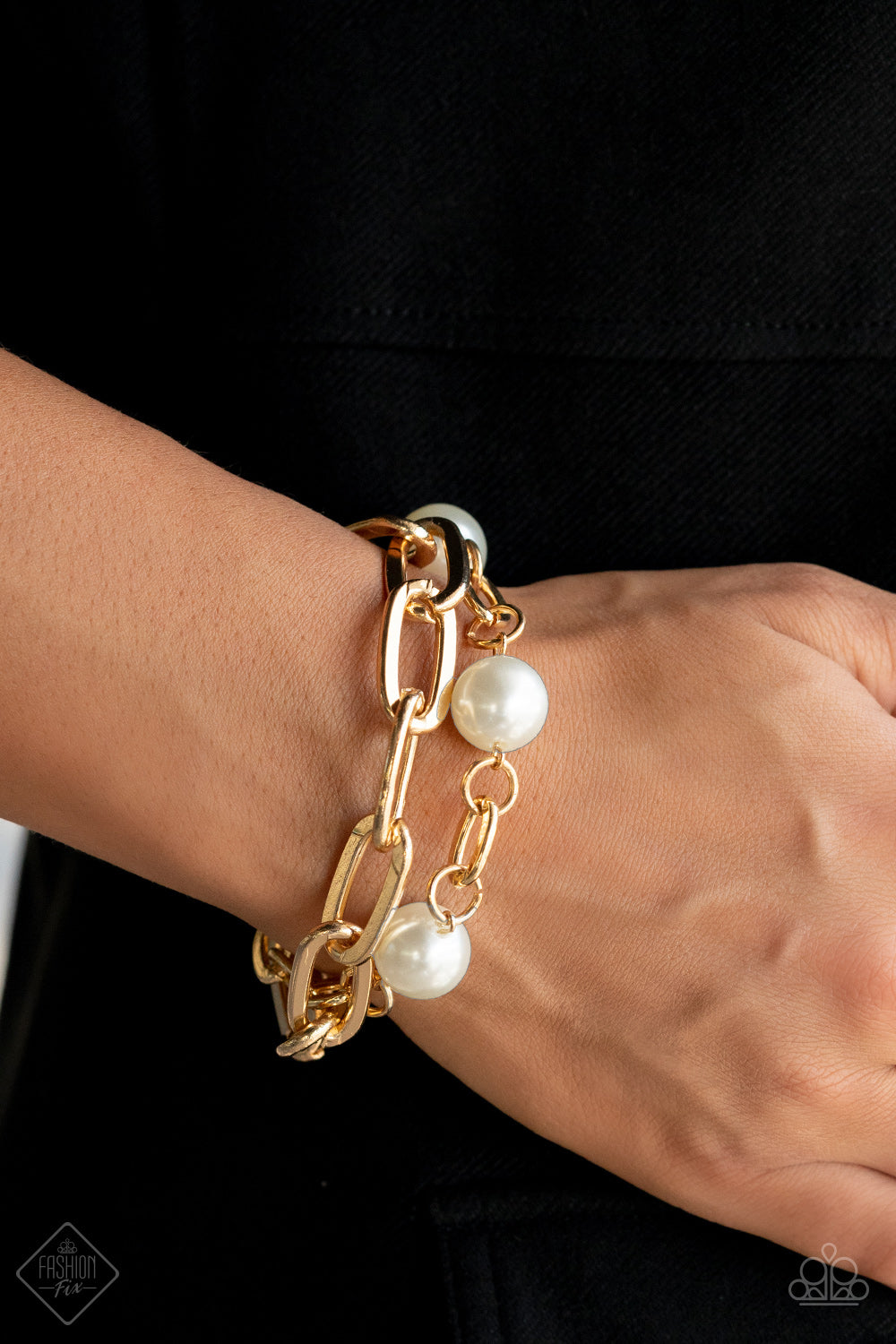 Nautical Mileage Gold Pearl Bracelet Paparazzi Accessories