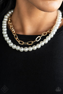 Suburban Yacht Club Gold Pearl Necklace Paparazzi Accessories