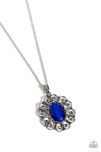 blue,cat's eye,long necklace,Sentimental Sabbatical - Blue Cat's Eye Necklace