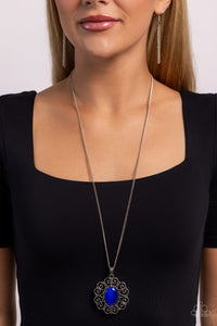 blue,cat's eye,long necklace,Sentimental Sabbatical - Blue Cat's Eye Necklace