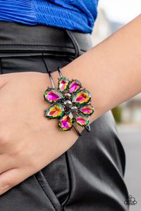gunmetal,hinge,life of the party,oil spill,rhinestones,Dauntless Is More Gunmetal Oil Spill Rhinestone Hinge Bracelet