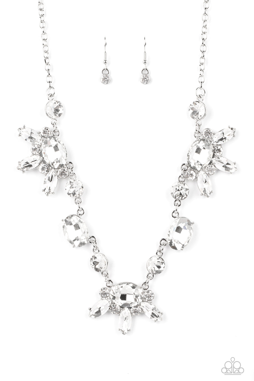 GLOW-trotting Twinkle - White Rhinestone Necklace Paparazzi Accessories