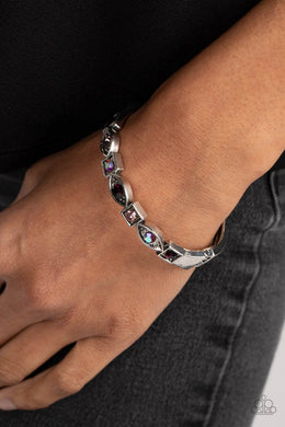 Poetically Picturesque - Purple Rhinestone Hinge Bracelet Paparazzi Accessories