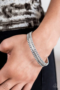 Bangles,rhinestones,white,Forged Uproar White Rhinestone Bangle Bracelet