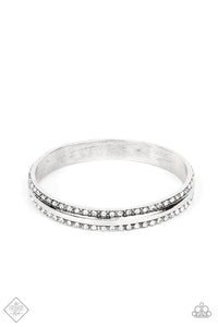Bangles,rhinestones,white,Forged Uproar White Rhinestone Bangle Bracelet