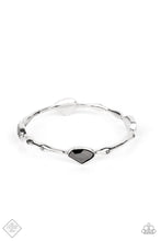 Load image into Gallery viewer, Chiseled Craze Silver Hematite Rhinestone Bangle Bracelet Paparazzi Accessories