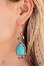 Load image into Gallery viewer, River Cruzin Blue Turquoise Stone Earrings Paparazzi Accessories
