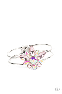 hinge,iridescent,pink,rhinestones,Chic Corsage Rhinestone Hinge Bracelet