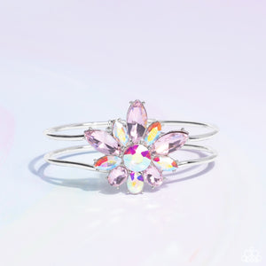 hinge,iridescent,pink,rhinestones,Chic Corsage Rhinestone Hinge Bracelet