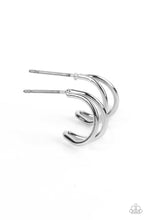 Load image into Gallery viewer, Charming Crescents - Silver Hoop Earrings Paparazzi Accessories