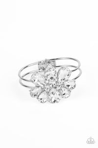 floral,hinge,rhinestones,white,DAUNTLESS is More - White Rhinestone Hinge Bracelet
