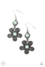 Load image into Gallery viewer, Free Spirited Flourish Blue Stone Floral Earrings Paparazzi Accessories