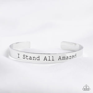 cuff,faith,silver,I Stand All Amazed - Silver Cuff Bracelet