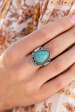 Load image into Gallery viewer, Rural Rapids Blue Stone Ring Paparazzi Accessories