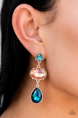 Royal Appeal Multi Rhinestone Earrings Paparazzi Accessories
