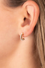 Load image into Gallery viewer, Carefree Couture - Gold Opal Hoop Earrings Paparazzi Accessories