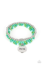 Load image into Gallery viewer, Fashionable Faith - Green Stretchy Bracelet Paparazzi Accessories