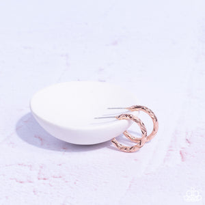 hoops,rose gold,Triumphantly Textured - Rose Gold Hoop Earrings