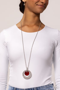 cat's eye,long  necklace,red,Cats Eye Couture - Red Cat’s Eye Necklace