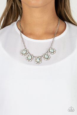 Pearly Pond - White Rhinestone Necklace Paparazzi Accessories