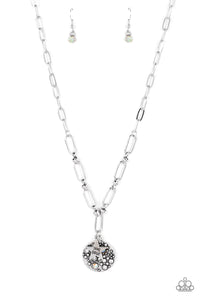inspirational,multi,rhinestones,short necklace,stars,Stardust Saucer - White Necklace